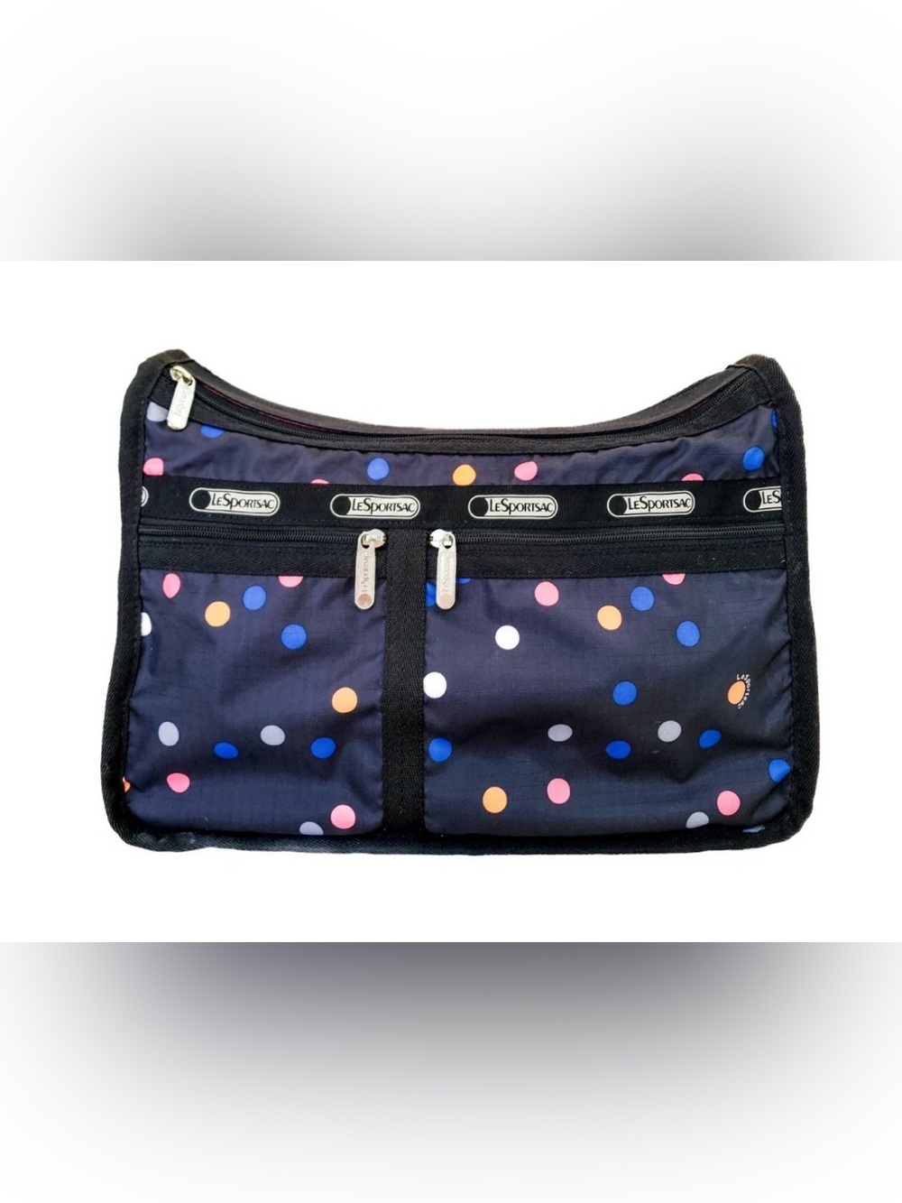 NWOT LeSportsac Deluxe Everyday Bag & Pouch - Multicolor Polka Dot